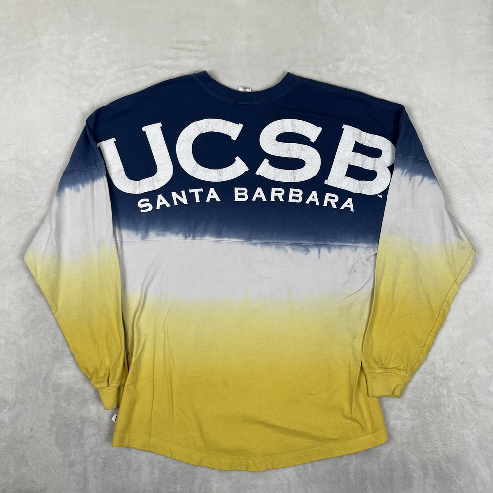 UCSB Santa Barbara Long Sleeve Shirt Womens Medium Blue Yellow NCAA Venley